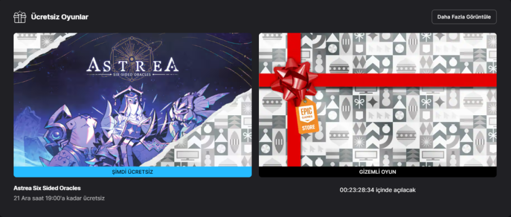 Epic Games Store Yılbaşı Ücretsiz Oyun Programı 2024: 20 Aralık