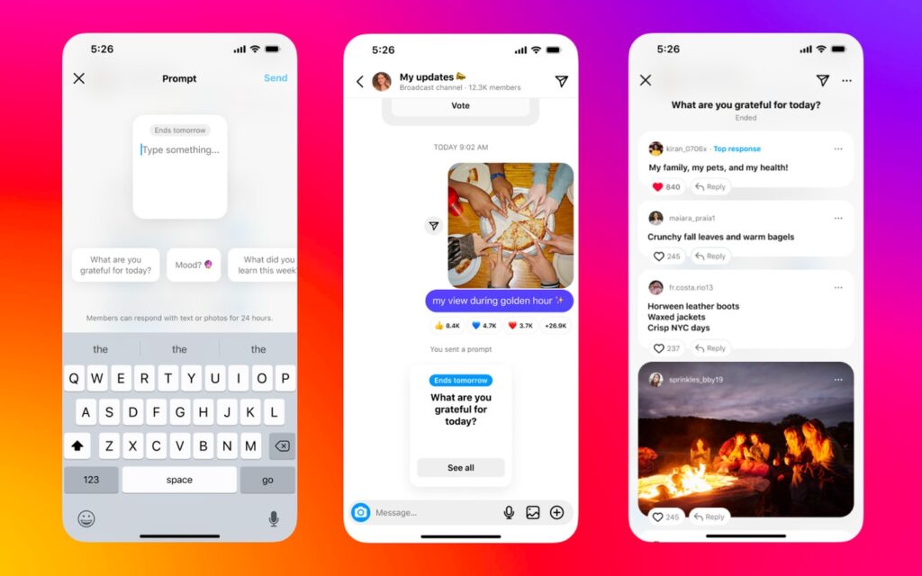 Instagram yayın kanallarına yanıt özelliği geldi