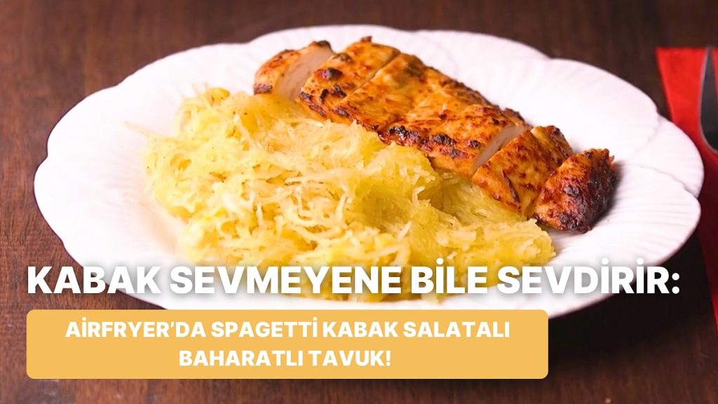 Philips Çift Hazneli Airfryer’da Spagetti Kabak Salatalı Baharatlı Tavuk Nasıl Yapılır?