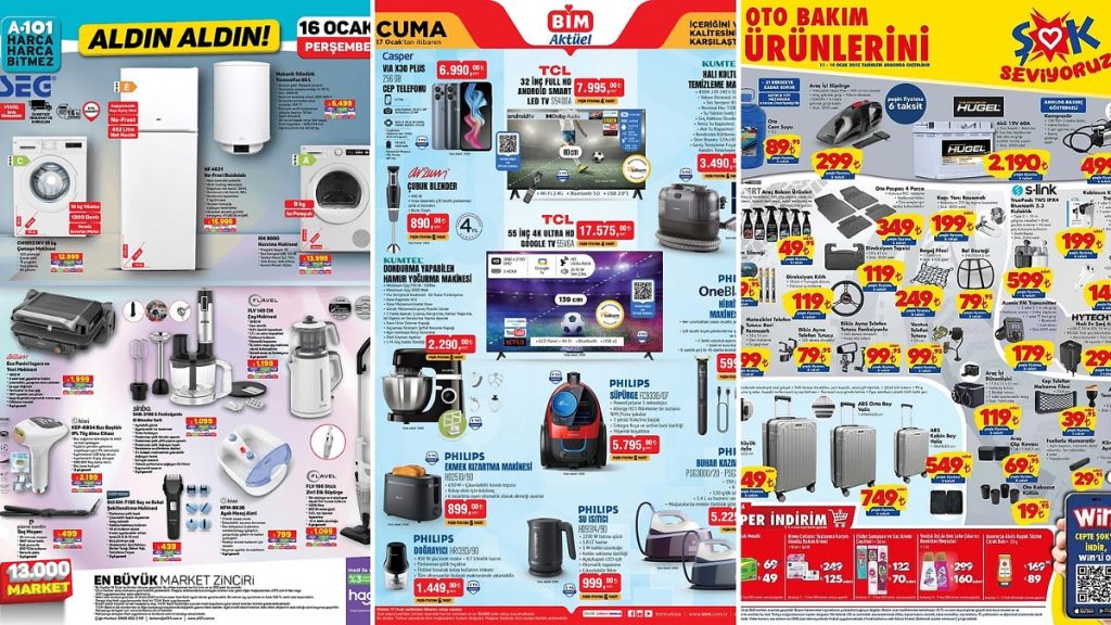 İndirim Günleri Başlıyor! 11 – 17 Ocak Haftasında A101, BİM ve ŞOK Aktüel Ürünler Listesinde Ne Var?