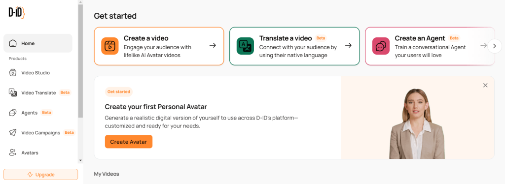 Video ve avatarlara odaklanan yapay zeka destekli dijital içerik üretim platformu: D-ID