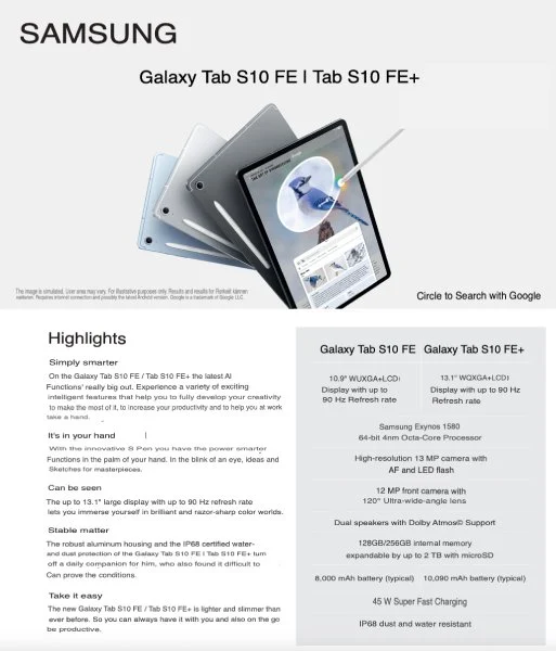 Galaxy Tab S10 ve S10 FE+ neler sunacak? Özellikleri ortaya çıktı