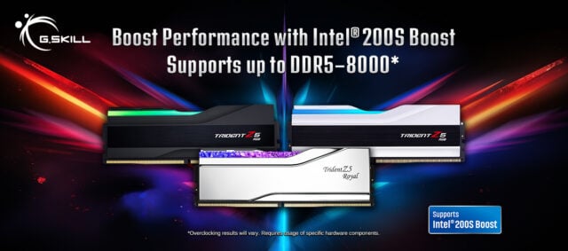 G.SKILL, Intel 200S Boost Destekli DDR5 Bellek Listesini Yayınladı