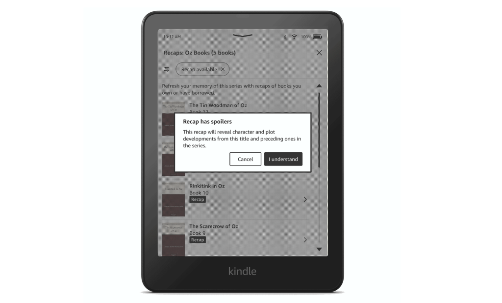 Amazon Kindle’dan hikayenin gidişatının takip edilmesini sağlayan yapay zeka özelliği: Recaps