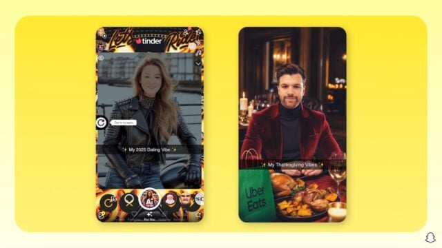 Snapchat için Sponsorlu Yapay Zeka Lensleri Geldi