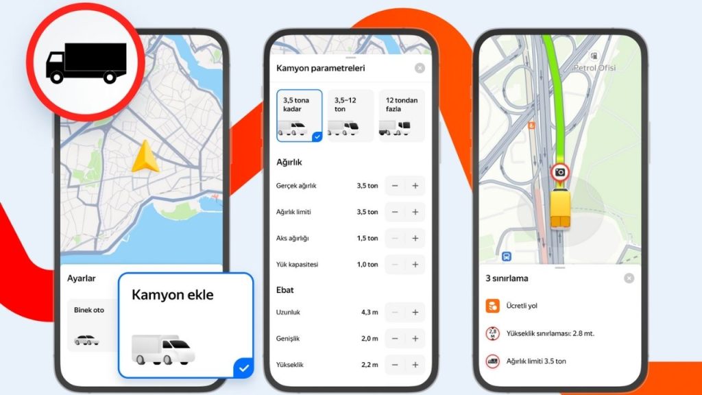 Yandex Maps, kamyonlara özel navigasyon özelliğini Türkiye’de kullanıma sundu