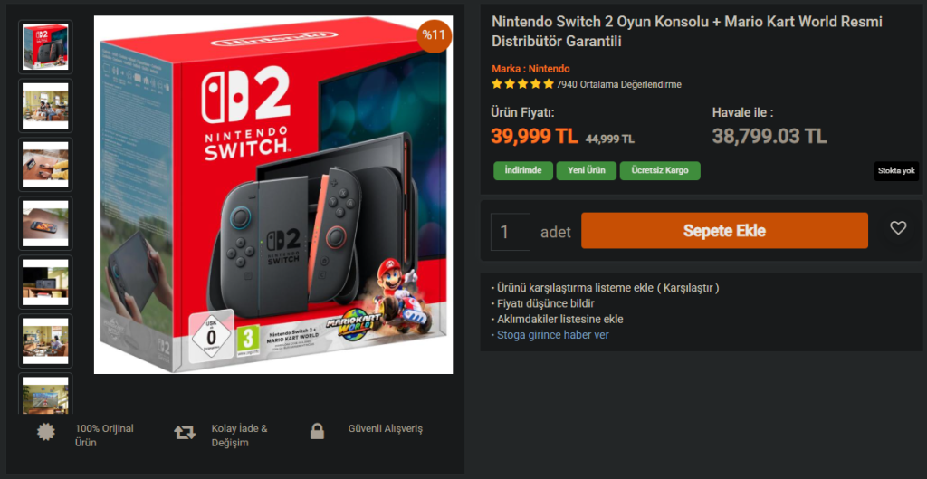 Switch 2 Türkiye Fiyatı Belli Oldu: Mario Kart World Paketi Ne Kadar?