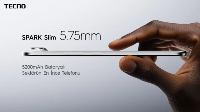 5.75 mm İncelikte Telefon: TECNO SPARK Slim