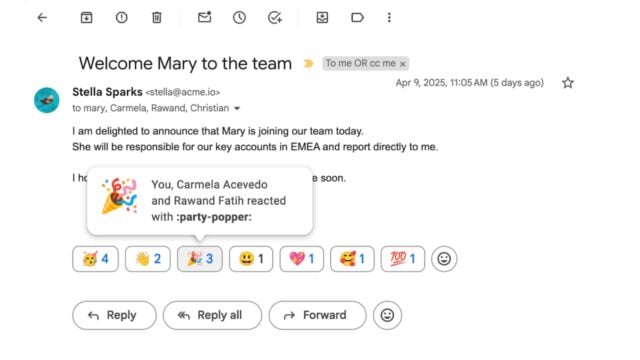 Gmail’deki E-Postalara Artık Emojiler ile Hızlı Tepkiler ve Yanıtlar Verilebilecek