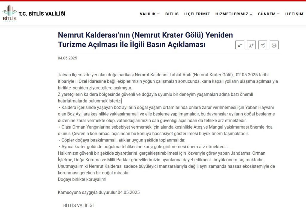 Nemrut Krater Gölü’nde Kamp Ve Piknik Yapacaklar Dikkat: Nemrut Kalderası Ziyaretleri İçin Yeni Kurallar Açıklandı