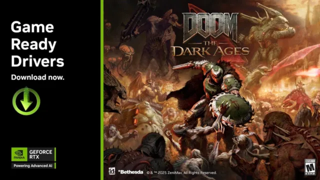 NVIDIA 576.40 WHQL Sürücüsü DOOM: The Dark Ages Desteği Getiriyor