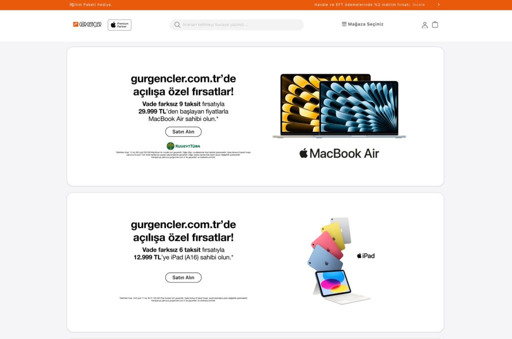 Gürgençler’den yenilenen web sitesi açılışına özel Apple ürünlerinde fırsatlar!