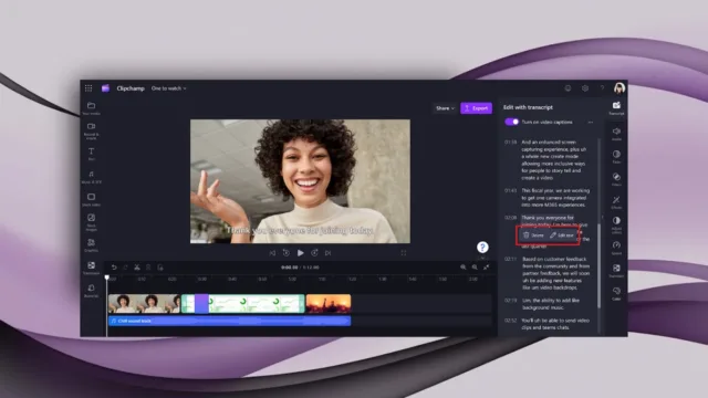 Clipchamp Artık Videoları Transkriptleri Keserek Kırpmaya Olanak Sağlıyor
