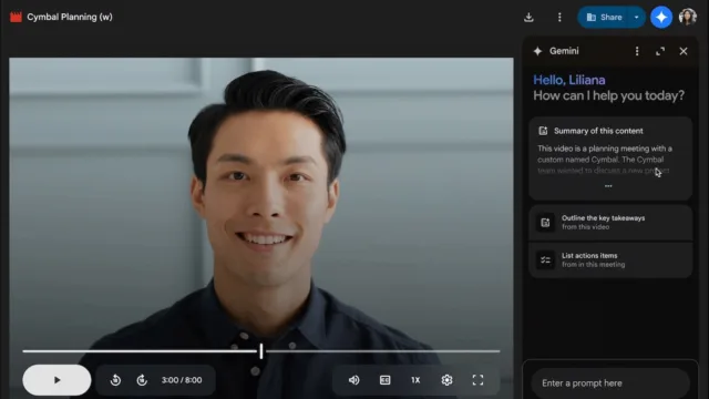Google Drive, Yüklenen Videolar için Gemini Analiz Desteği Alıyor