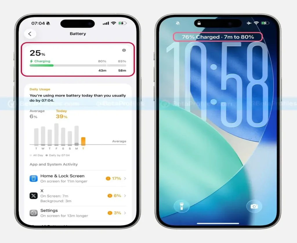 iPhone, kilit ekranında şarj olma süresini gösterecek!