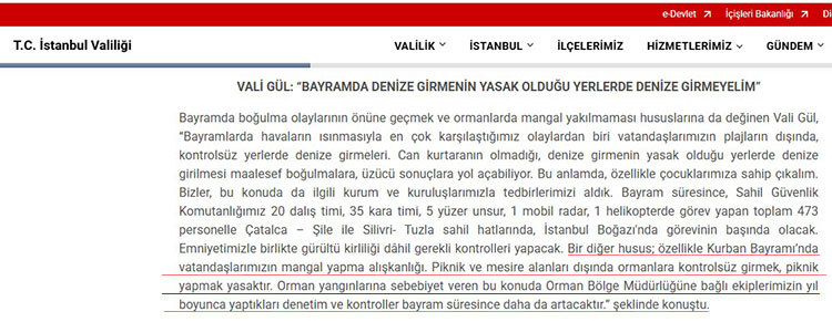 İstanbul Valisi Davut Gül’den İstanbul’da Ormanlık Alanlara Giriş Yasağı Açıklaması