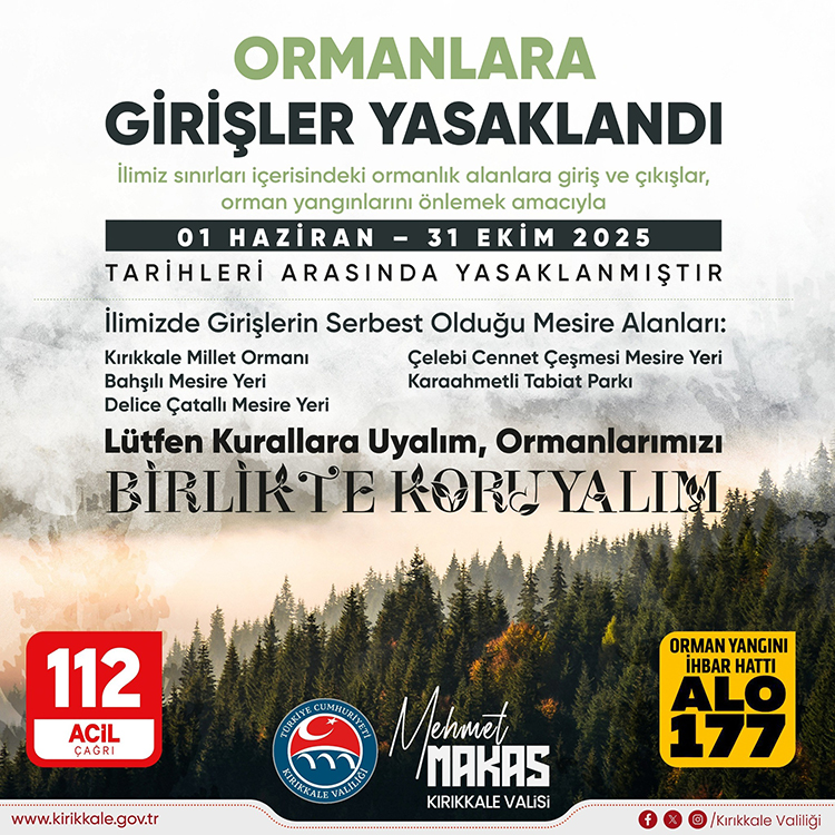 Kırıkkale’de Ormanlık Alanlara Giriş Yasaklandı – Kırıkkale’de Ormana Giriş Yasak Mı?
