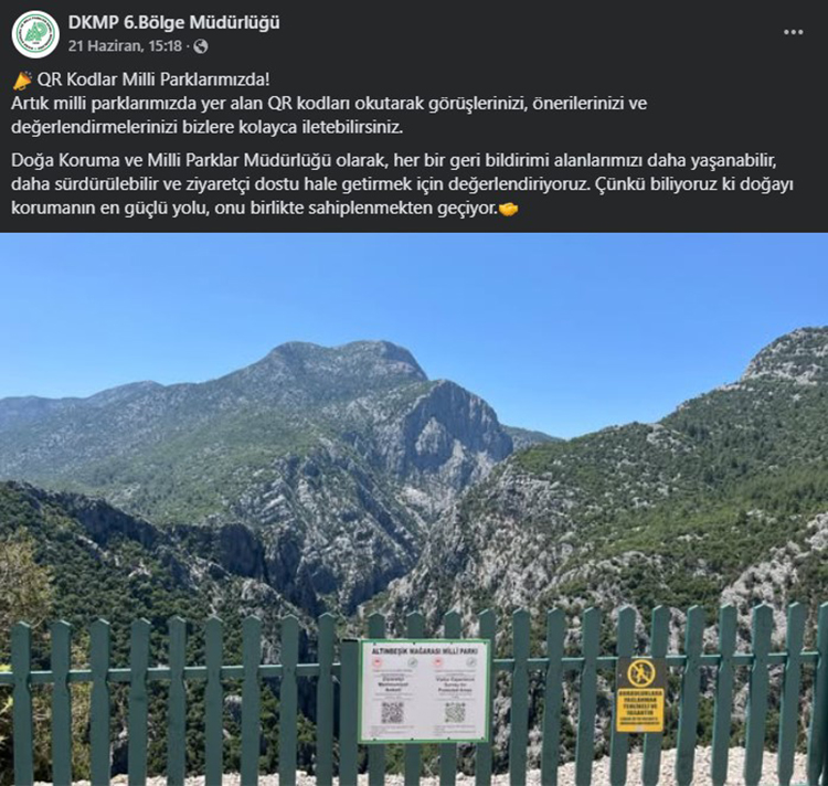 Milli Park Ve Tabiat Parklarında QR Kod Dönemi Başladı