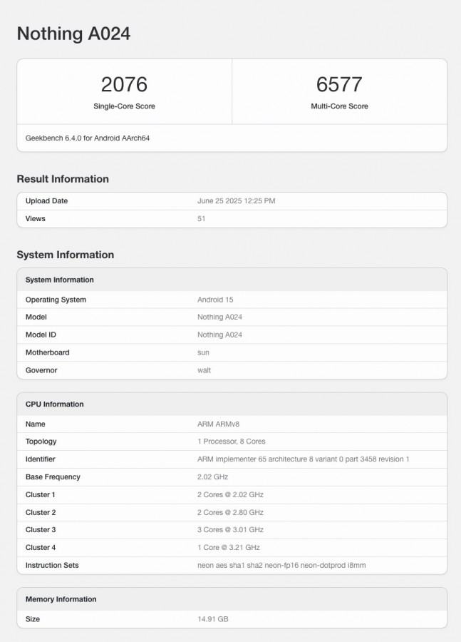 Nothing Phone (3) Geekbench’te göründü