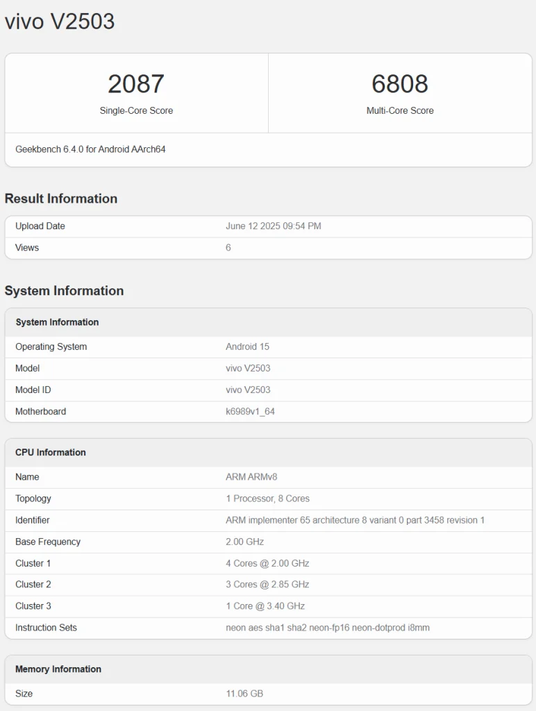 vivo X200 FE, Geekbench’te görüntülendi