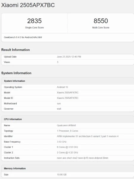 Xiaomi Mix Flip 2 Geekbench skoru ortaya çıktı