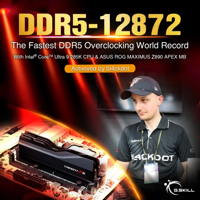 G.SKILL, Fransız Hız Aşırtmacı bl4ckdot ile DDR5-12872 ile Bellek Hız Aşırtma Dünya Rekoru Kırdı