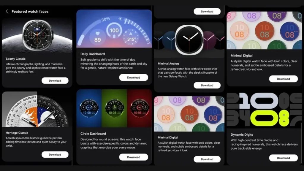 Galaxy Watch 8’in kadranları eski modellere geliyor