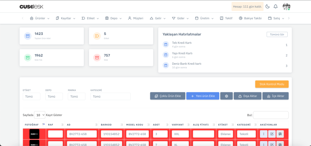 KOBİ’ler için dijital stok ve operasyon yönetimi sunan platform: Cusdesk