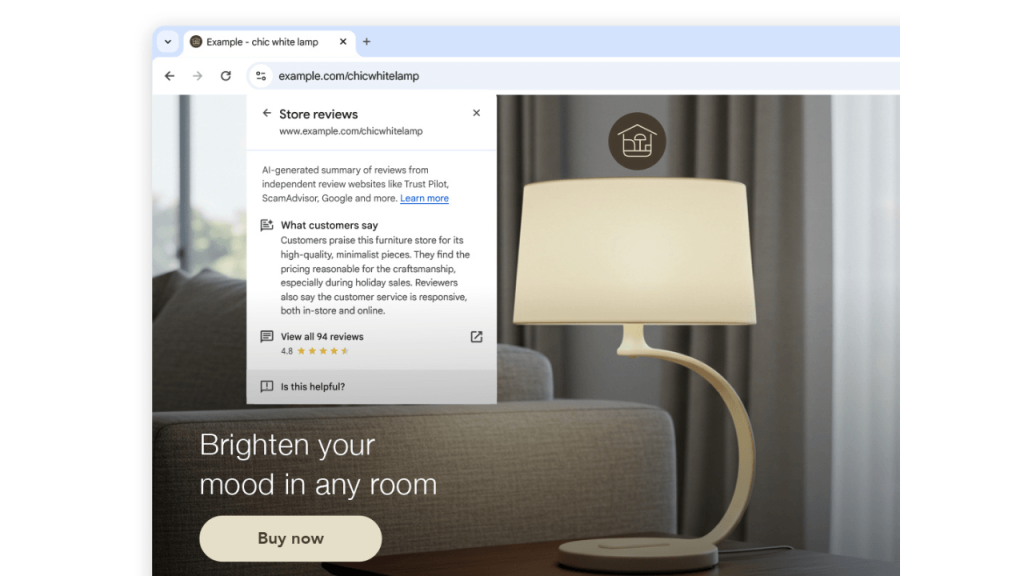 Google Chrome’a yapay zeka destekli mağaza incelemeleri özelliği geldi