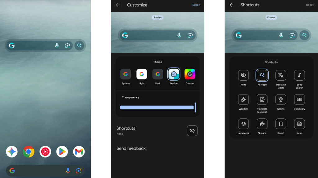 Google, Yapay Zeka Modu özelliğini Android’deki arama widget’ına entegre etti