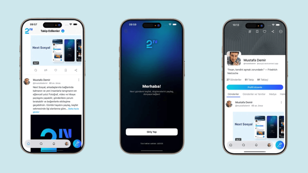 T3 Vakfı ve TEKNOFEST ekibinin katkılarıyla geliştirilen uygulamalar: Next Sosyal ve Next Messenger