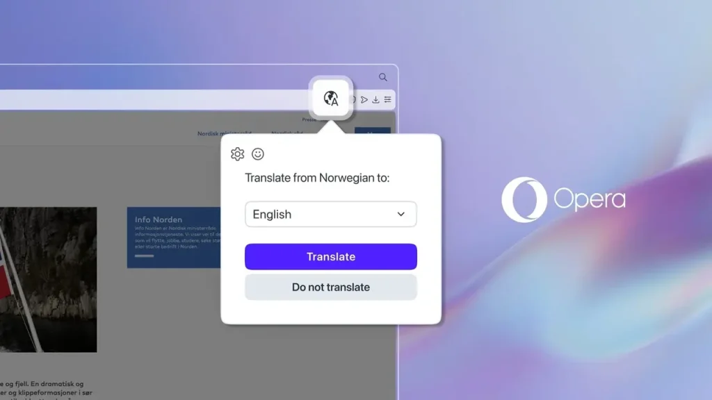 Opera tarayıcısı, yerleşik çeviri özelliği sunuyor!