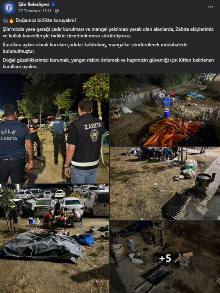 İstanbul’da Sıkı Denetim: Şile ve Silivri’de Çadır Kampı Ve Mangal Yasağına Zabıta Ekiplerinden Denetim