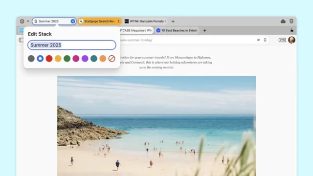 Vivaldi 7.5 Renkli Sekme Yığınları ve Geliştirilmiş Sekme Menüsü ile Çıktı