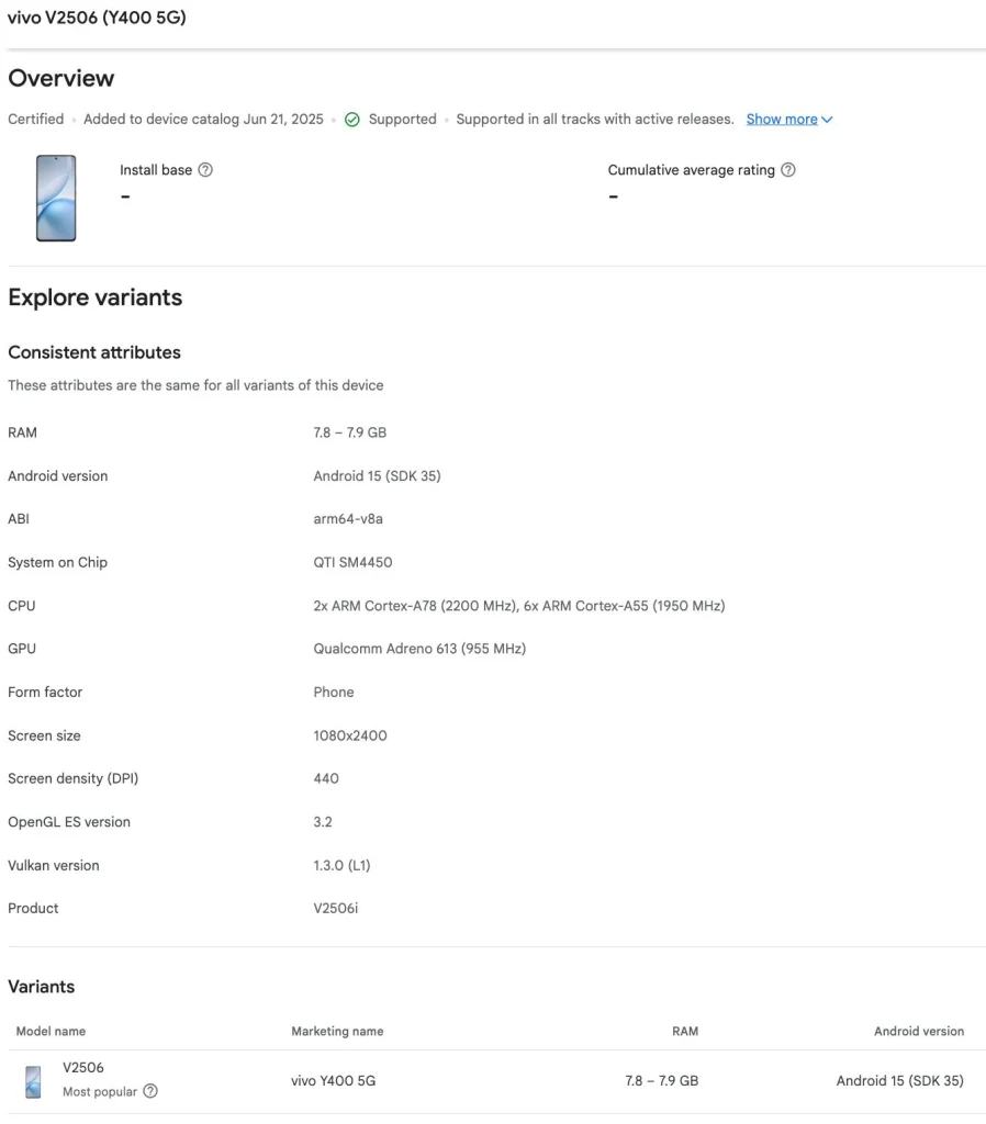 vivo Y400 5G özellikleri ortaya çıktı