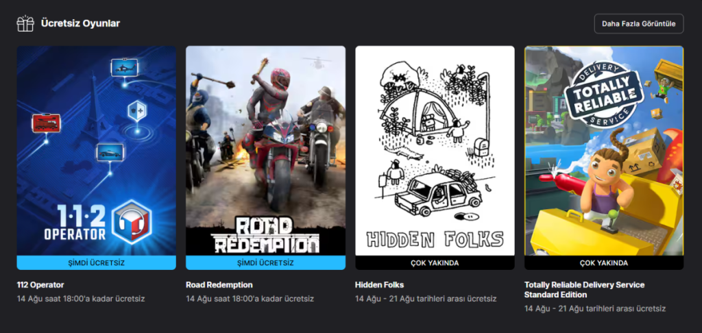 Haftanın Ücretsiz Epic Games Store Oyunları (7 Ağustos)