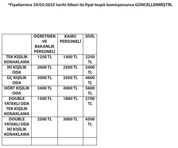 Düzce Öğretmenevleri 2025 Konaklama Fiyatları Ve İletişim Bilgileri