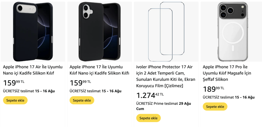 iPhone 17 kılıfları Türkiye’de satışa sunuldu
