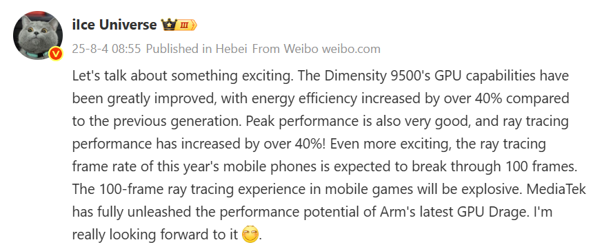 MediaTek Dimensity 9500 ortaya çıktı