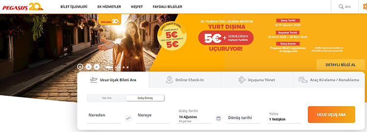Pegasus Hava Yolları Yurt Dışı Ucuz Uçak Bileti Kampanyası Başladı