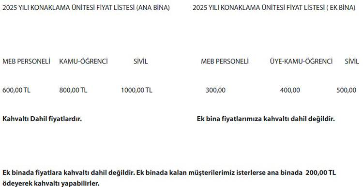 Rize Öğretmenevleri 2025 Konaklama Fiyatları Ve İletişim Bilgileri