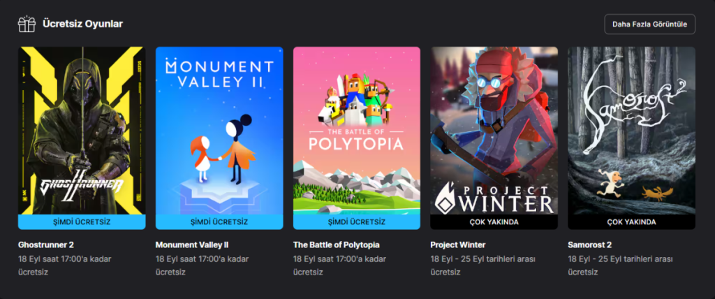 Haftanın Ücretsiz Epic Games Store Oyunları (11 Eylül)