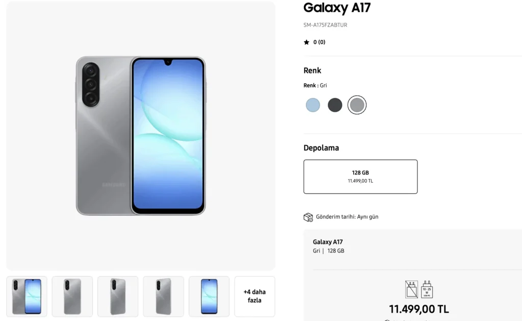 Galaxy A17 Türkiye’de satışa çıktı!