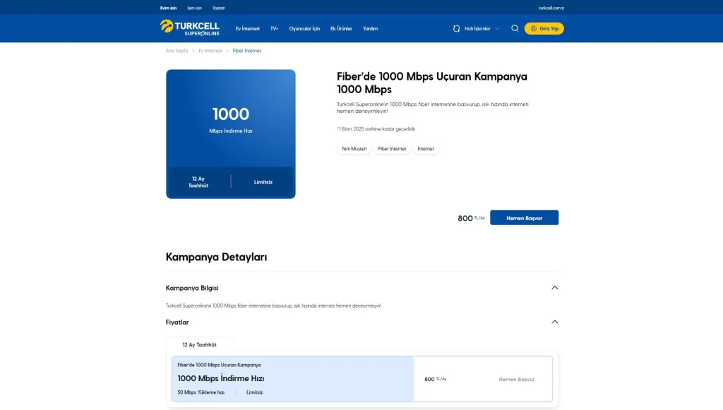 Gigabit fiber internet fiyatı ne kadar?